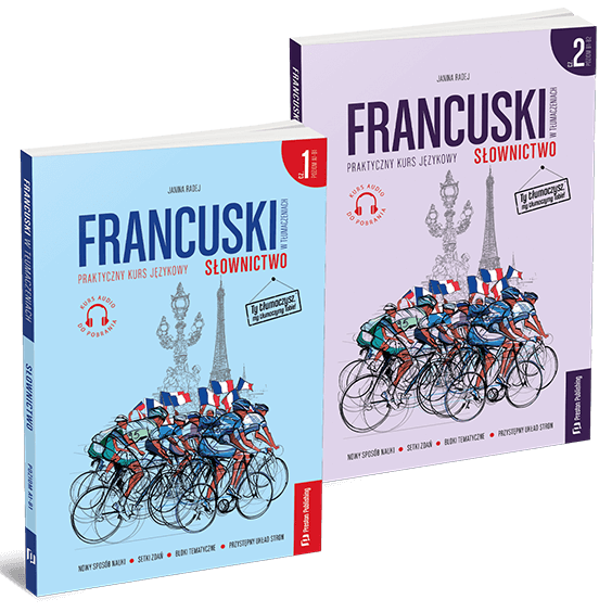 okładki książek z serii Francuski Słownictwo wydawnictwa Preston Publishing