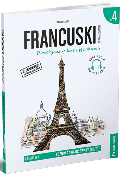 okładka książki Francuski w tłumaczeniach gramatyka 4 Preston Publishing imiesłowy francuskie