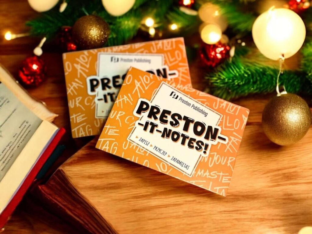 notes elektrostatyczny od Preston Publishing do nauki języków i słownictwa