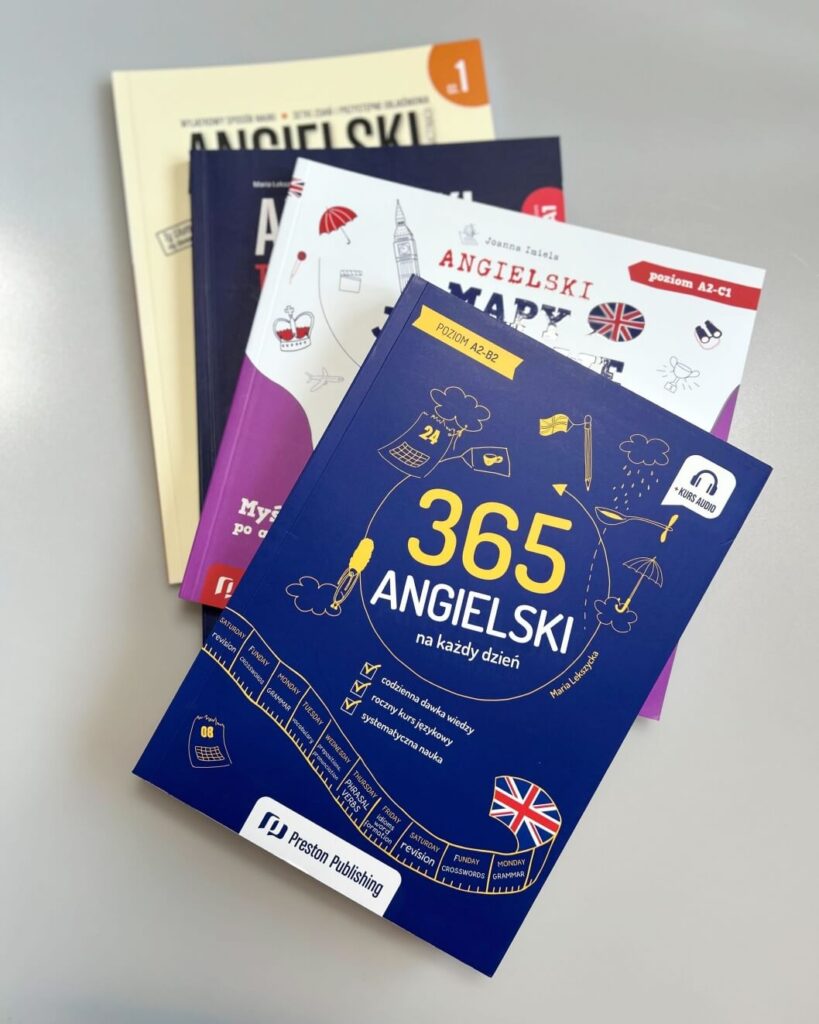 okładki bestsellerowych książek do nauki języka angielskiego od Preston Publishing
