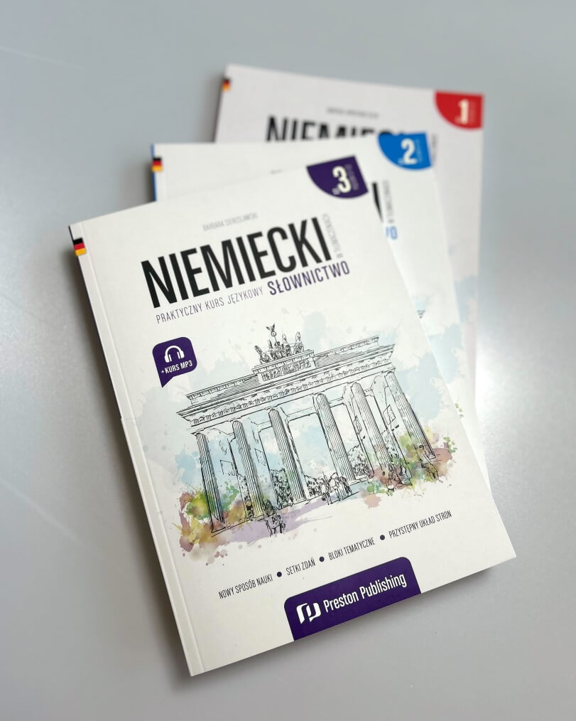 okładki serii niemiecki w tłumaczeniach gramatyka Preston Publishing
