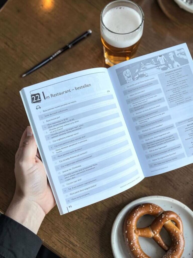 rozkładówka książki niemiecki w tłumaczeniach sytuacje od Preston Publishing
