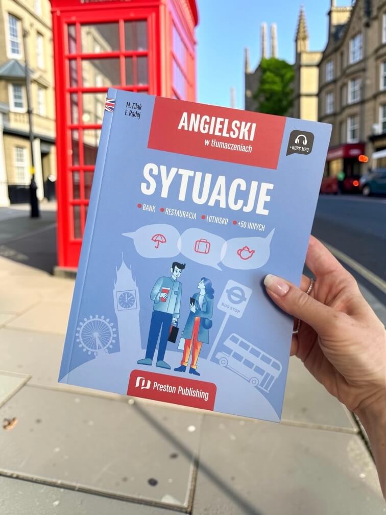 Ksiazka Angielski w tlumaczeniach sytuacje na tle angielskiej budki telefonicznej Preston Publishing nauka jezykow obcych
